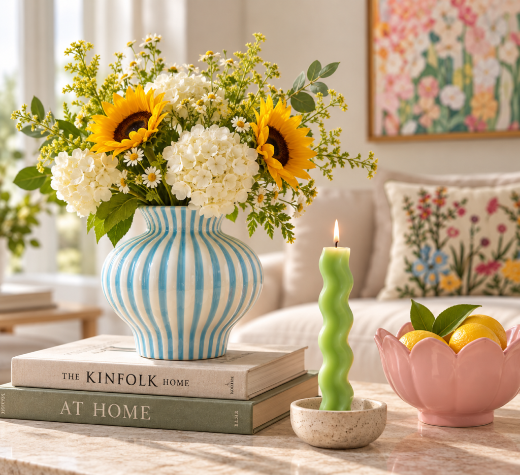spring seasonal giftcraft flowers candles